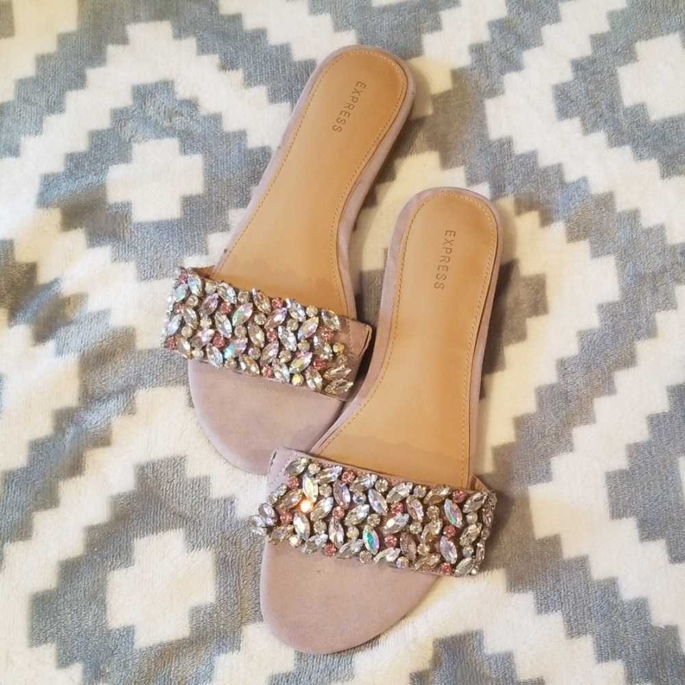 Express Crystal Flip Flops